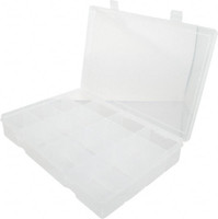 Durham 13 Compartment Clear Small Parts Compartment Box - 10-13/16 Wide x 1-3/4 High x 6-3/4 Deep, Polypropylene Frame, 1-9/16 Bin Height