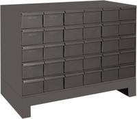 Durham Gray Steel Cabinet 64 Plastic Drawer 317-95