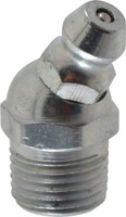 Alemite 30° Head Angle, 1/8 PTF Steel Standard Grease Fitting 7/16" Hex, 29/32" Overall Height, 19/64" Shank Length, 10,000 Operating psi, Zinc Plated Finish 1611-B - 03244399