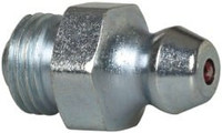 Alemite Straight Head Angle, 5/16-32 UNEF-2A Nickel/Copper Standard Grease Fitting 3/8" Hex, 21/32" Overall Height, 15/64" Shank Length, Zinc Plated Finish 1631-B - 03244548
