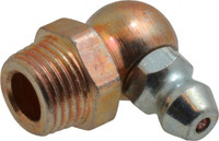 Alemite 90Â° Head Angle, 1/8 Taper Nickel/Copper Thread-Forming Grease Fitting 7/16" Hex, 0.76" Overall Height, Zinc Plated Finish 1723-B - 03244688
