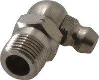 Alemite 90° Head Angle, 1/8 PTF Nickel/Copper Standard Grease Fitting 7/16" Hex, 7/8" Overall Height, 11/32" Shank Length 1923-B - 03244902