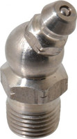 Alemite 30° Head Angle, 1/8 PTF Nickel/Copper Standard Grease Fitting 7/16" Hex, 1-1/4" Overall Height, 11/32" Shank Length 1921-B - 03244936