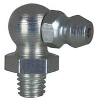 Alemite 90° Head Angle, M6x1.0 Metric Steel Standard Grease Fitting 10mm Hex, 7/32" Shank Length, 10,000 Operating psi, Zinc Plated Finish 2108 - 03245131