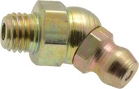 PROLUBE 45° Head Angle, 1/4-28 Taper Steel Standard Grease Fitting 3/8" Hex, 20.8mm Overall Height, 5.1mm Shank Length, Zinc Plated Finish GFT/14/28/45-10 - 08060725