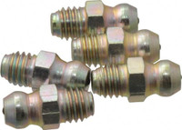 PROLUBE Straight Head Angle, M6x1.0 Metric Steel Standard Grease Fitting 7mm Hex, 16mm Overall Height, 5.5mm Shank Length, Zinc Plated Finish GFT/6/1/ST-5 - 08060865