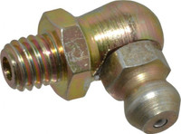 PROLUBE 90° Head Angle, M6x1.0 Metric Steel Standard Grease Fitting 9mm Hex, 18mm Overall Height, 5.5mm Shank Length, Zinc Plated Finish GFT/6/1/90/ST-5 - 08060881