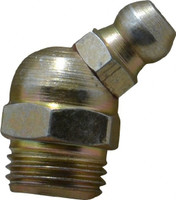 PROLUBE 45° Head Angle, M10x1.0 Metric Steel Standard Grease Fitting 11mm Hex, 21mm Overall Height, 5.5mm Shank Length, Zinc Plated Finish GFT/10/1/45/ST5 - 08060931