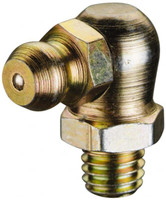 PROLUBE 90° Head Angle, 1/4-18 NPT Steel Standard Grease Fitting 9/16" Hex, 24mm Overall Height, 9.27mm Shank Length, Zinc Plated Finish GFT/1-4/18/90/S - 45432754