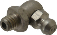 PROLUBE 90° Head Angle, M6x1.0 Metric Stainless Steel Standard Grease Fitting 9mm Hex, Zinc Plated Finish GFTSS/6/1/90-10 - 62088208