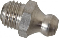 PROLUBE Straight Head Angle, M8x1.0 Metric Stainless Steel Standard Grease Fitting 9mm Hex GFT/SS/8/1-ST10 - 62088216