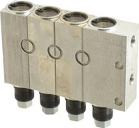 LDI Industries 0.16 cc Output per Cycle, 4 Outlet Central Lubrication System Air-Operated Pump 1" Wide x 4-3/64" High, Oil/Grease, 1/8-27 Outlet Thread, NPTF PMP100-04 - 84903236