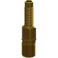 Campbell Fittings 1/2" Pipe ID, Threaded Combination Nipple for Hoses Brass HAB-2 - 48468805