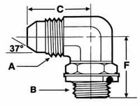 VOSS 3/4-16 x M22x1.5 Male MJIC x Male Metric Industrial Pipe 90° Elbow Adapter Zinc Plated Carbon Steel JM 0822-90 - 84433226