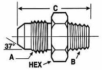 VOSS 3/4-16 x M18x1.5 Male MJIC x Metric Tube Seat 15/16" Hex Industrial Pipe Adapter Zinc Plated Carbon Steel, 1-1/2" OAL JM 0812-TL - 84433176