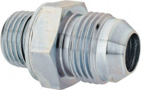 VOSS 3/4-16 x M16x1.5 Male MJIC x Male Metric 7/8" Hex Industrial Pipe Adapter Zinc Plated Carbon Steel, 1-7/16" OAL JM 0816 - 84433184