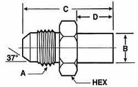 VOSS 3/4-16 x M12 Male MJIC x Metric Standpipe 7/8" Hex Industrial Pipe Adapter Zinc Plated Carbon Steel, 2" OAL JT 0812 - 84433366