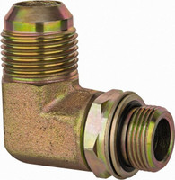 VOSS 1-1/16-12 x M22x1.5 Male MJIC x Male Metric Industrial Pipe 90° Elbow Adapter Zinc Plated Carbon Steel JM 1222-90 - 84433283