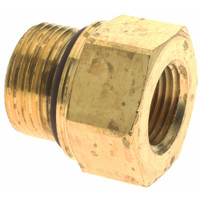 Parker Hannifin 3/8 x M22 Pipe, 1,000 psi, Brass ISO Port Adapter NPTF x Metric Adapter, Viton, 3/8-18" Thread 222P-6-MI22 - 04254397