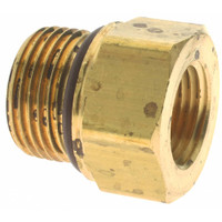 Parker Hannifin 1/2 x M27 Pipe, 1,000 psi, Brass ISO Port Adapter NPTF x Metric Adapter, Viton, 1/2-14" Thread 222P-8-MI27 - 04254405