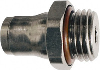 Legris 4mm Outside Diam, M6x1 Metric, Nickel Plated Brass Push-to-Connect Tube Male Connector 435 Max psi, Tube to Metric Thread Connection, FKM O-Ring 3601 04 52 - 70439047