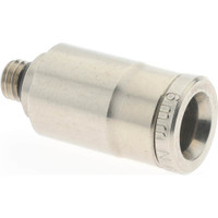 Norgren 6mm Outside Diam, M5x0.8 Metric, Nickel Plated Brass Push-to-Connect Tube Male Connector 260 Max psi, Tube to Metric Thread Connection, Nitrile O-Ring 102250605 - 08038853