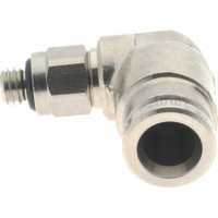 Norgren 6mm Outside Diam, M5x0.8 Metric, Nickel Plated Brass Push-to-Connect Tube Male Swivel Elbow 260 Max psi, Tube to Metric Thread Connection, Nitrile O-Ring 102470605 - 08037277