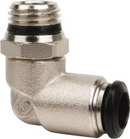 Value Collection 5mm Outside Diam, M5 Metric, Nickel Plated Brass Push-to-Connect Tube Male Swivel Elbow 250 Max psi, Tube to Metric Thread Connection, Buna O-Ring 2555605665PRO - 61761391