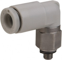 SMC Pneumatics 3.2mm OD, M5x0.8 Metric, Brass/Polybutylene Push-to-Connect Male Elbow 145 Max psi KQ2L23-M5N - 30827570