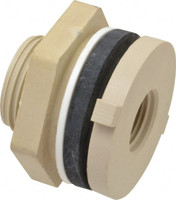 Green Leaf 1/2 Nylon Threaded Tube Bulkhead Fitting 0.753" ID, 75 Max Working psi TF 12 NB - 48605539