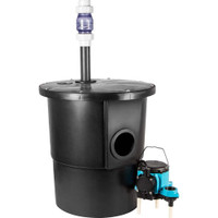 Little Giant Sump Pump Systems, Type: Sump Pump System, Voltage: 115, Contents: Basin, cover, gaskets and hardware, Piggyback vertical float switch assembly, pump, check valve, Inlet Size: 1-1/2 FNPT, GPH @ 5 Feet of Head: 45.000, 506081 - 16035164