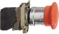 Schneider Electric 22mm Mount Hole, Extended Mushroom Head, Pushbutton Switch Only Round, Red Pushbutton, Nonilluminated, Trigger Action, Off, Shock and Vibration Resistant XB4BS8444 - 69677003