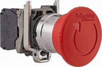 Schneider Electric 22mm Mount Hole, Extended Mushroom Head, Pushbutton Switch Only Round, Red Pushbutton, Nonilluminated, Trigger Action, Off, Shock and Vibration Resistant XB4BS8442 - 53810727