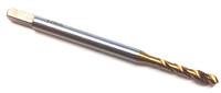 Precise Metric 35° Spiral Flute TiN Coated Bottom Tap, M4-0.7 Size, D4 Limit - 1011-7754
