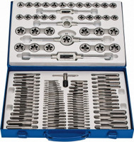 Value Collection Tap & Die Set: #4-40 to 3/4-16 Taps, Metric Coarse, Metric Fine, NPT, UNC & UNF Carbon Steel, Round Dies, Adjustable, 110 Pc CCT1570 - 03959137