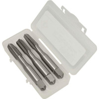 Cleveland Twist Drill Tap Set: Metric, 4 Flute, Bottoming Plug & Taper, High Speed Steel, Bright Finish 2.9375" OAL, Right Hand, 3 Pc C54627 - 45729365