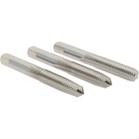 Hertel Tap Set: Metric Coarse, 4 Flute, High Speed Steel, Bright Finish 2-15/16" OAL, 6H Class of Fit, 3 Pc K029512AS - 02385706
