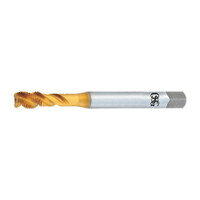 OSG Spiral Flute Tap: M6x1.00 Metric Coarse, 3 Flutes, Modified Bottoming, 6H Class of Fit, Vanadium High Speed Steel, TIN Coated 80 mm OAL, Right Hand Thread 2391005 - 65192858