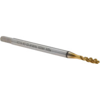 Walter Prototyp Spiral Flute Tap: M2 Metric, 3 Flutes, Semi-Bottoming, 6H Class of Fit, High Speed Steel-E, TiN Coated 4 mm Thread Length, 45.8 mm OAL, Right Hand Thread, Series TC115 7606182 - 17266057