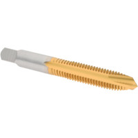 Hertel Spiral Point Tap: M10x1.50 Metric Coarse, 3 Flutes, Plug, 6H Class of Fit, High Speed Steel, TiN Coated 1-1/4" Thread Length, Right Hand, D6, K027759AS25 - 87145561