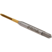 Hertel Spiral Point Tap: M2x0.40 Metric Coarse, 2 Flutes, Plug, 6H Class of Fit, High Speed Steel, TiN Coated 7/16" Thread Length, Right Hand, D3, K027711AS25 - 07681737