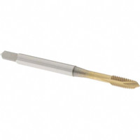 OSG Spiral Point Tap: M4x0.70 Metric Coarse, 3 Flutes, Plug, 6H Class of Fit, Vanadium High Speed Steel, TiN Coated 3/4" Thread Length, Right Hand, D4, Series 342 1750405 - 70865118