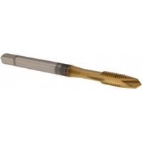 OSG Spiral Point Tap: M5x0.80 Metric Coarse, 2 Flutes, Plug, 6H Class of Fit, High Speed Steel, TiN Coated 7/8" Thread Length, Right Hand, D4, Series 142 1980705 - 75045773