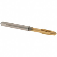 OSG Spiral Point Tap: M5x0.80 Metric Coarse, 2 Flutes, Plug, 6H Class of Fit, High Speed Steel, TiN Coated 7/8" Thread Length, Right Hand, Series 288 2888205 - 04621280