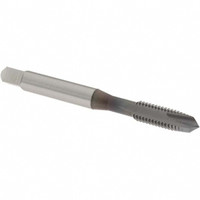 OSG Spiral Point Tap: M6x1.00 Metric Coarse, 2 Flutes, Plug, 6H Class of Fit, High Speed Steel, TiCN Coated 1" Thread Length, Right Hand, D5, Series 142 1981008 - 44160141