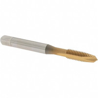 OSG Spiral Point Tap: M6x1.00 Metric Coarse, 2 Flutes, Plug, 6H Class of Fit, High Speed Steel, TiN Coated 1" Thread Length, Right Hand, D5, Series 142 1981005 - 44160158