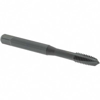 OSG Spiral Point Tap: M6x1.00 Metric Coarse, 3 Flutes, Plug, 6H Class of Fit, Vanadium High Speed Steel, Oxide Coated 1" Thread Length, Right Hand, D5, Series 289 2891001 - 64047376