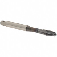 OSG Spiral Point Tap: M6x1.00 Metric Coarse, 3 Flutes, Plug, 6H Class of Fit, Vanadium High Speed Steel, TiCN Coated 1" Thread Length, Right Hand, D5, 1751008 - 02934685