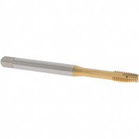 OSG Spiral Point Tap: M6x1.00 Metric Coarse, 3 Flutes, Plug, 6H Class of Fit, Vanadium High Speed Steel, TiN Coated 1" Thread Length, 80 mm OAL, Right Hand, 2691005 - 79941076