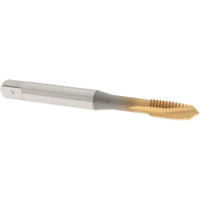 OSG Spiral Point Tap: M6x1.00 Metric Coarse, 3 Flutes, Plug, 6H Class of Fit, Vanadium High Speed Steel, TiN Coated 1" Thread Length, Right Hand, D5, Series 342 1751005 - 70865100